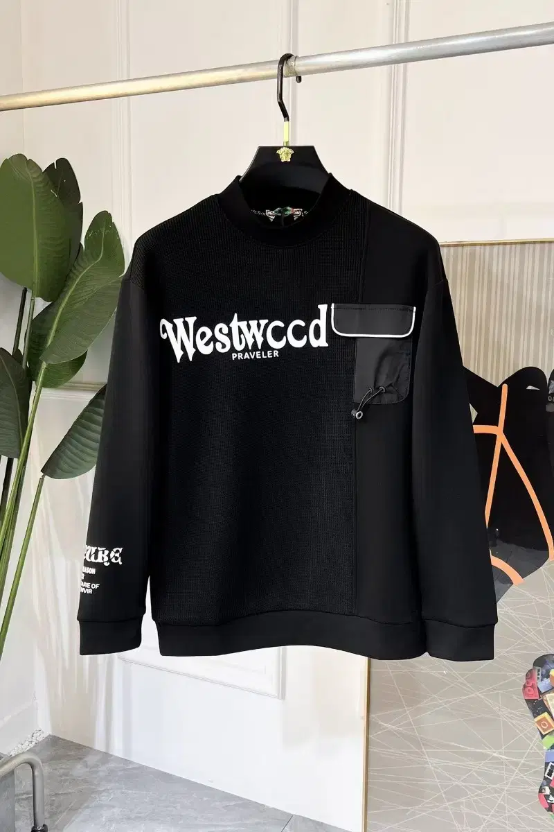 vivienne Westwood 블랙 가슴 포켓 맨투맨